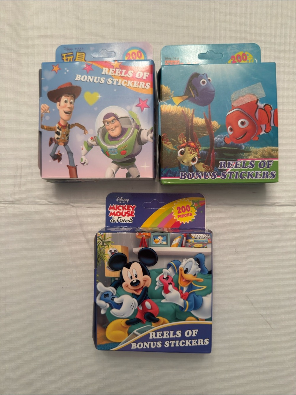 Disney Mickey Mouse & Friends Sticker Reels - Blue, Red, Yellow